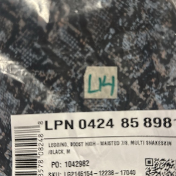 NWT,Fabletics,Boost PowerHold High-Waisted 7/8 Legging, Multi snakeskin/black,M - Picture 5 of 5